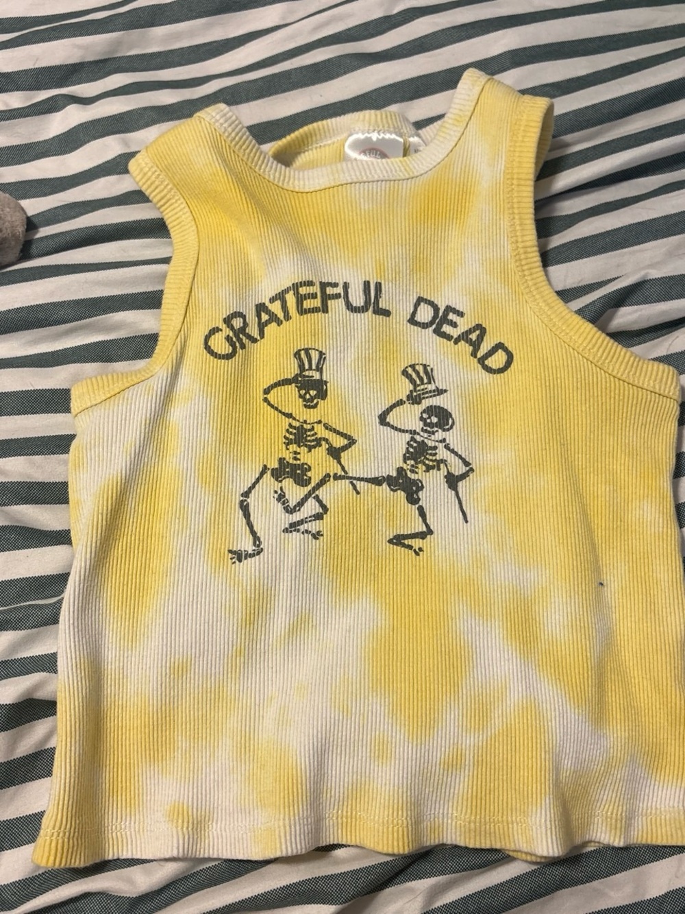 Grateful Dead Yellow Tie-Dye Ribbed Tank Top